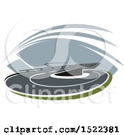 Clipart Of A Road And Overpass Royalty Free Vector Illustration