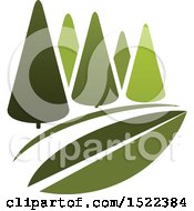 Clipart Of A Green Park With Trees Royalty Free Vector Illustration