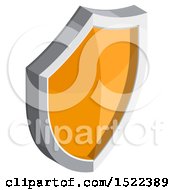 Clipart Of A 3d Isometric Orange Shield Icon Royalty Free Vector Illustration by beboy