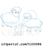 Clipart Of A Sheep Family Royalty Free Vector Illustration
