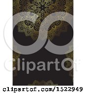 Poster, Art Print Of Gold And Black Mandala Background With Copyspace