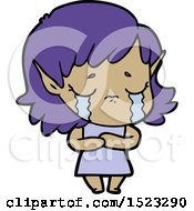 Cartoon Crying Elf Girl