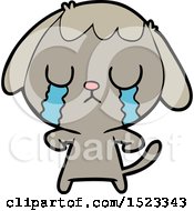 Poster, Art Print Of Cute Cartoon Dog Crying