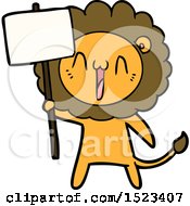 Poster, Art Print Of Happy Cartoon Lion