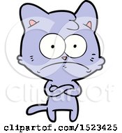 Poster, Art Print Of Cartoon Nervous Cat