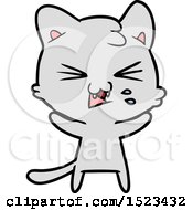 Poster, Art Print Of Cartoon Hissing Cat