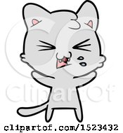 Cartoon Hissing Cat
