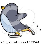 Cartoon Penguin Ice Skating by lineartestpilot