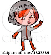 Poster, Art Print Of Cartoon Astronaut Woman