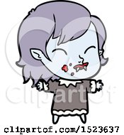 Poster, Art Print Of Cartoon Vampire Girl With Blood On Cheek