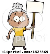 Poster, Art Print Of Cartoon Happy Old Woman