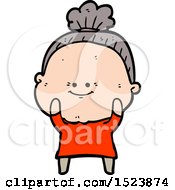 Cartoon Happy Old Woman by lineartestpilot