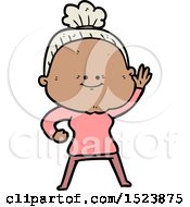 Poster, Art Print Of Cartoon Happy Old Woman