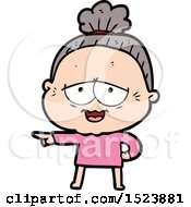 Cartoon Happy Old Lady