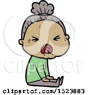 Cartoon Angry Old Woman