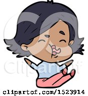 Cartoon Girl Pulling Face