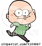 Cartoon Bald Man Staring