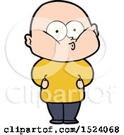 Cartoon Bald Man Staring