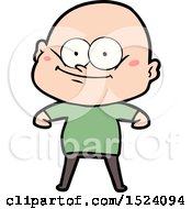 Cartoon Bald Man Staring