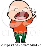 Cartoon Shouting Bald Man