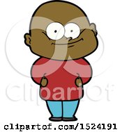 Cartoon Bald Man Staring