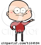 Cartoon Bald Man Staring