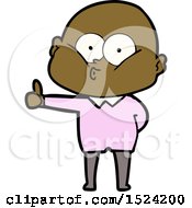 Cartoon Bald Man Staring