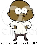 Cartoon Bald Man Staring