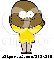 Cartoon Bald Man Staring