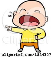 Cartoon Shouting Bald Man