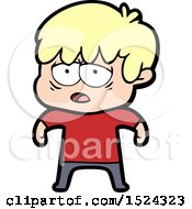 Cartoon Exhausted Boy