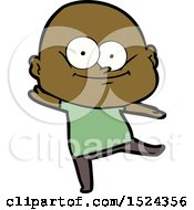 Cartoon Bald Man Staring