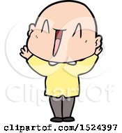 Poster, Art Print Of Happy Cartoon Bald Man
