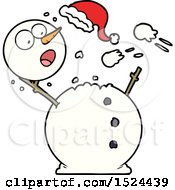 Snowman In Snowball Fight by lineartestpilot