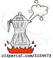 Cartoon Steaming Espresso Pot