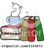 Cartoon Coffee Cup And Study Books