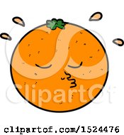 Cartoon Orange With Face by lineartestpilot