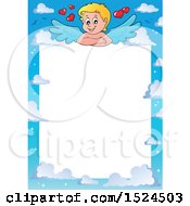 Clipart Of A Valentines Day Cupid Border Royalty Free Vector Illustration by visekart
