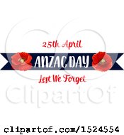 Clipart Of A Red Poppy Flower Anzac Day Design Royalty Free Vector Illustration