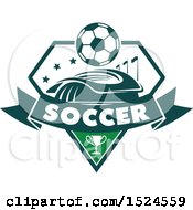 Poster, Art Print Of Green And White Soccer Design