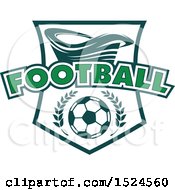 Clipart Of A Green And White Soccer Design Royalty Free Vector Illustration by Vector Tradition SM