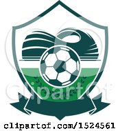 Clipart Of A Green And White Soccer Design Royalty Free Vector Illustration by Vector Tradition SM
