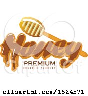 Clipart Of A Honey Dipper With Text Royalty Free Vector Illustration