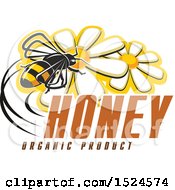 Poster, Art Print Of Bee With Honey And Organic Product Text
