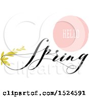 Poster, Art Print Of Hello Spring Design With Green Leaves