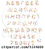 Poster, Art Print Of Colorful Flower Letters And Numbers