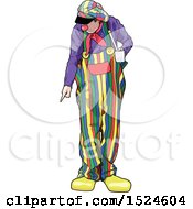 Poster, Art Print Of Clown Looking Down And Pointing