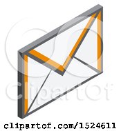 Clipart Of A 3d Isometric Envelope Icon Royalty Free Vector Illustration