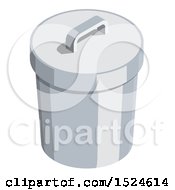 Clipart Of A 3d Isometric Trash Bin Icon Royalty Free Vector Illustration by beboy