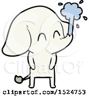 Poster, Art Print Of Cute Cartoon Elephant Spouting Water